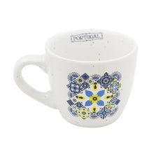 Load image into Gallery viewer, Set of 4 Portuguese Azulejo Ceramic Espresso Cup Set with Blue Saucers