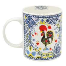 Load image into Gallery viewer, Portuguese Rooster Azulejo Ceramic Coffee Mug, 12 oz.