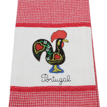 Load image into Gallery viewer, Set of 2 Portuguese Rooster Kitchen Dish Towels – 100% Cotton Decorative Towels in Red Design