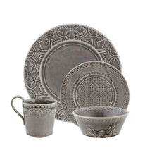 Load image into Gallery viewer, Bordallo Pinheiro Rua Nova Anthracite 4 Piece Dinnerware Set