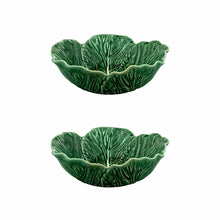 Load image into Gallery viewer, Bordallo Pinheiro Cabbage 27 oz. Salad Bowl, Set of 2
