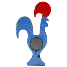 Load image into Gallery viewer, 4" Blue Portuguese Rooster Good Luck Magnet - Decorative Fridge Magnet