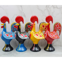 Load image into Gallery viewer, Traditional Hand-Painted Portuguese Good Luck Rooster Metal Figurine, 8.25"