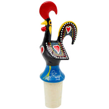 Load image into Gallery viewer, Traditional Hand-Painted Portuguese Good Luck Rooster Bar Set with Corkscrew, Bottle Opener & Stopper