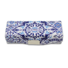 Load image into Gallery viewer, Portuguese Blue & White Azulejo Inspired Lipstick Holder with Built-in Mirror