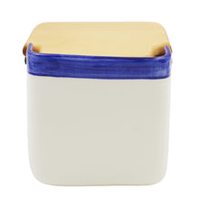 Load image into Gallery viewer, Portuguese Azulejo Ceramic Salt Holder with Wooden Lid, Blue