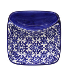 Load image into Gallery viewer, Portuguese Azulejo Ceramic Small Square Olive Dish - Blue & White Tile Pattern