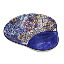 Load image into Gallery viewer, Traditional Blue Tile Azulejo Large Olive Dish with Pit Holder