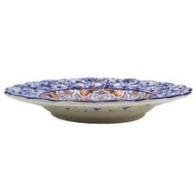 Load image into Gallery viewer, Hand-Painted Traditional Floral Blue and Orange Tile Azulejo 11" Decorative Plate