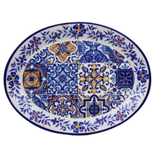Load image into Gallery viewer, Traditional Multicolor Tile Azulejo Floral Ceramic Oval Platter