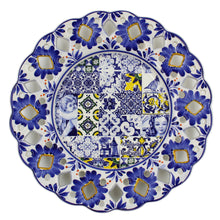 Load image into Gallery viewer, Hand-Painted Traditional Portuguese Blue Floral Tile Azulejo 11" Decorative Plate
