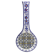 Load image into Gallery viewer, Traditional Blue Yellow Tile Azulejo Decorative Ceramic Spoon Rest, Utensil Holder