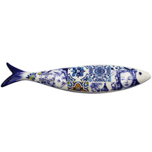 Load image into Gallery viewer, Blue Tile Azulejo Angels Decorative Ceramic Portuguese Sardine