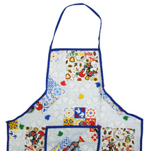 Load image into Gallery viewer, Portuguese Kitchen Apron with Barcelos Rooster and Azulejo Tile Design with Front Pocket