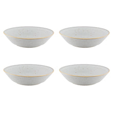 Load image into Gallery viewer, Casa Alegre Gold Stone White Pasta Plate, Set of 4