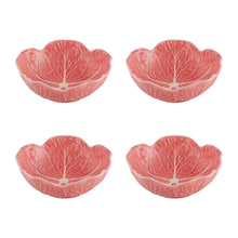 Load image into Gallery viewer, Bordallo Pinheiro Cabbage Pink Cereal Bowl, Set of 4