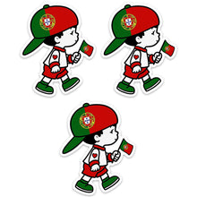 Load image into Gallery viewer, Portuguese Boy with Flag & Hat Stickers, Set of 3