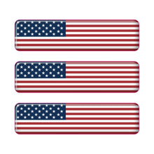 Load image into Gallery viewer, USA Rectangular Flag Domed Stickers, Set of 3