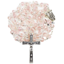 Load image into Gallery viewer, Our Lady of Fatima Rosary with Light Pink Beads, Medallion, and Case