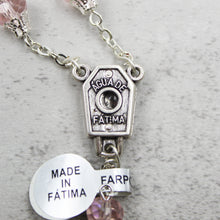Load image into Gallery viewer, Our Lady of Fatima Rosary with Light Pink Beads, Medallion, and Case