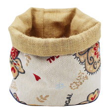 Load image into Gallery viewer, Traditional Portuguese Icons Blue & Beige Bread Basket - Decorative Cotton Blend with Jute Interior