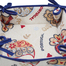 Load image into Gallery viewer, Traditional Portuguese Icons Blue Bread Basket - Decorative Cotton Blend