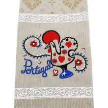 Load image into Gallery viewer, Traditional Portuguese Good Luck Rooster White & Beige Cotton Kitchen Dish Towel, Set of 2
