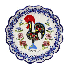 Load image into Gallery viewer, Traditional Rooster Galo Barcelos Floral Ceramic Salad Bowl