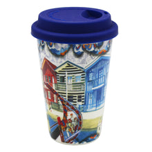 Load image into Gallery viewer, Traditional Portugal Aveiro Blue Ceramic Coffee Mug with Lid