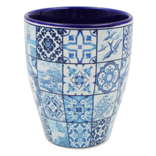 Load image into Gallery viewer, Algarve Blue Azulejo Pattern Ceramic Mug with Integrated Spoon