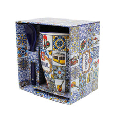Load image into Gallery viewer, Traditional Portugal Icons Themed Ceramic Coffee Mug with Spoon and Gift Box