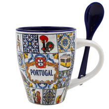 Load image into Gallery viewer, Traditional Portugal Icons Themed Ceramic Coffee Mug with Spoon and Gift Box