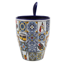 Load image into Gallery viewer, Traditional Portugal Icons Themed Ceramic Coffee Mug with Spoon and Gift Box