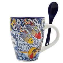 Load image into Gallery viewer, Traditional Portugal Icons Themed Ceramic Coffee Mug with Spoon and Gift Box