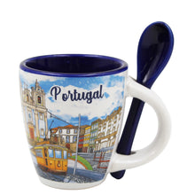 Load image into Gallery viewer, Porto Portugal Cityscape Ceramic Espresso Cup Set - 4oz Espresso Cup with Spoon & Gift Box