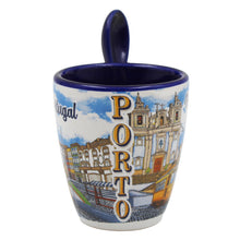 Load image into Gallery viewer, Porto Portugal Cityscape Ceramic Espresso Cup Set - 4oz Espresso Cup with Spoon & Gift Box