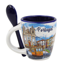 Load image into Gallery viewer, Porto Portugal Cityscape Ceramic Espresso Cup Set - 4oz Espresso Cup with Spoon & Gift Box