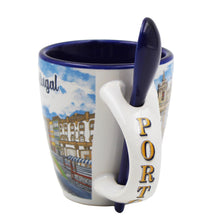 Load image into Gallery viewer, Porto Portugal Cityscape Ceramic Espresso Cup Set - 4oz Espresso Cup with Spoon & Gift Box