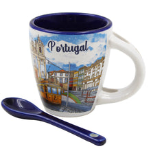 Load image into Gallery viewer, Porto Portugal Cityscape Ceramic Espresso Cup Set - 4oz Espresso Cup with Spoon & Gift Box