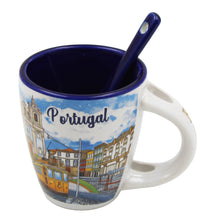 Load image into Gallery viewer, Porto Portugal Cityscape Ceramic Espresso Cup Set - 4oz Espresso Cup with Spoon & Gift Box
