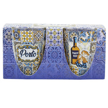 Load image into Gallery viewer, Traditional Porto Portugal Blue Tile Azulejo Shot Glasses, Set of 2