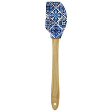 Load image into Gallery viewer, Portuguese Blue & White Azulejo Silicone Baking Spatula with Wooden Handle