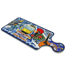 Load image into Gallery viewer, Traditional Portuguese Icons Blue Tile Azulejo Ceramic Serving Tray, Decorative Tray