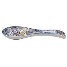 Load image into Gallery viewer, Portuguese Ceramic Spoon Rest – Blue Azulejo Tile Design