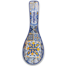 Load image into Gallery viewer, Portuguese Ceramic Spoon Rest – Blue Azulejo Tile Design