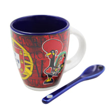 Load image into Gallery viewer, Portuguese Armillary Sphere & Rooster - Ceramic Espresso Cup with Spoon Set