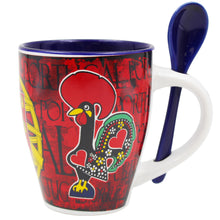 Load image into Gallery viewer, Portuguese Armillary Sphere & Rooster - Ceramic Mug with Spoon Set