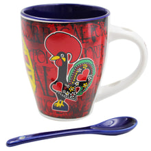 Load image into Gallery viewer, Portuguese Armillary Sphere & Rooster - Ceramic Mug with Spoon Set
