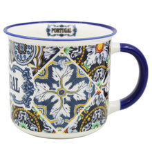 Load image into Gallery viewer, Portugal Azulejo Tile Ceramic Coffee Mug with Multicolor Pattern, 12 oz.