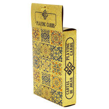 Load image into Gallery viewer, Portugal Golden Plastic Playing Cards with Azulejo-Inspired Box Design